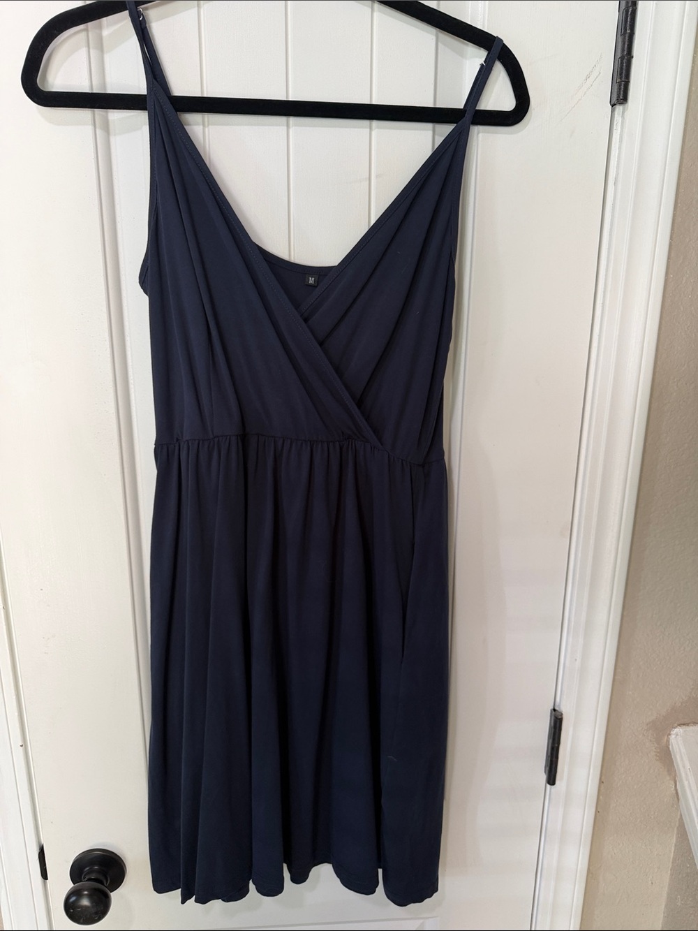 Classic Navy Sleeveless Wrap Dress